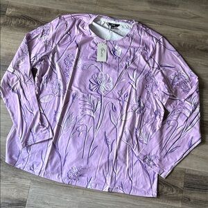 Shall We Purple Floral Shirt Size Womens 3XL